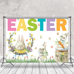 Aperturee - Cute Bunny Spring Grass Photography Easter Backdrop