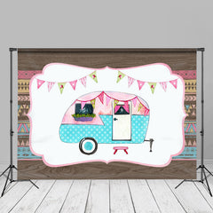 Aperturee - Cute Camper Car Wood Backdrops For Photography