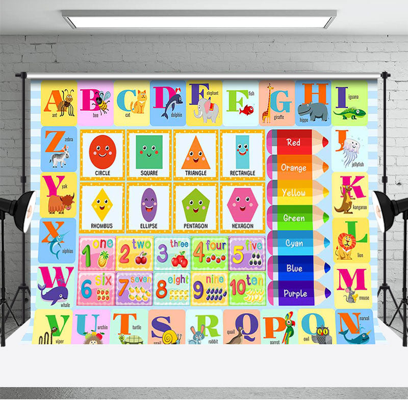 Aperturee - Cute Children Educational Back To School Backdrop