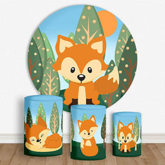 Aperturee Cute Forest Fox Spring Circle Backdrop Kit For Party