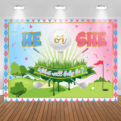 Aperturee - Cute Golf Course Theme Baby Shower Backdrop