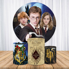 Aperturee Cute Harry Potter Themed Round Backdrop Kit For Party