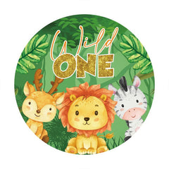 Aperturee - Cute Little Animals Round 1st Birthday Backdrop