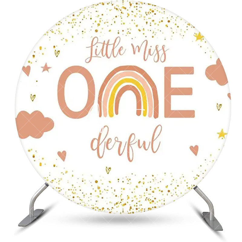 Aperturee - Cute Miss Onederful Boho Round 1st Birthday Backdrop