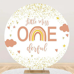 Aperturee - Cute Miss Onederful Boho Round 1st Birthday Backdrop