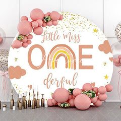 Aperturee - Cute Miss Onederful Boho Round 1st Birthday Backdrop