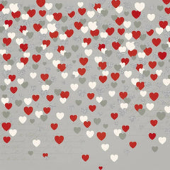 Aperturee - Cute Red White And Gray Love Heart Photo Backdrop