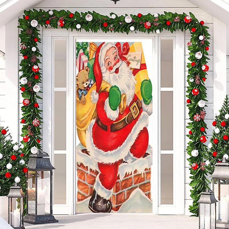 Aperturee - Cute Santa Presents Baggage Christmas Door Cover