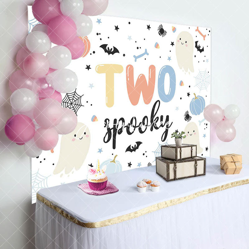 Aperturee - Cute Spooky Boo Halloween Boy 2nd Birthday Backdrop