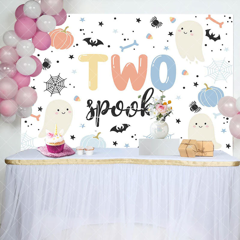 Aperturee - Cute Spooky Boo Halloween Boy 2nd Birthday Backdrop