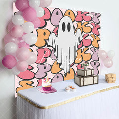 Aperturee - Cute Spooky Ghost Halloween Birthday Party Backdrop