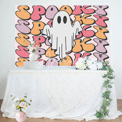 Aperturee - Cute Spooky Ghost Halloween Birthday Party Backdrop