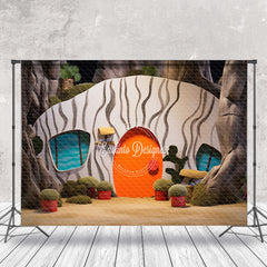 Aperturee - Cute Tree House Backdrop For Birthday Cake Smash