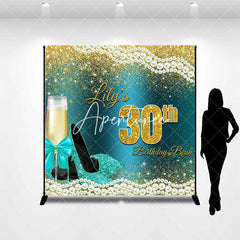 Aperturee - Cyan High Heel Pearl Custom 30th Birthday Backdrop