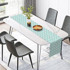 Aperturee - Cyan Patterns Repeat Simple Farbic Table Runner