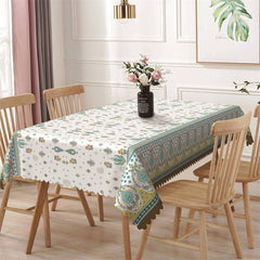 Aperturee - Cyan Yellow Minority Patterns Rectangle Tablecloth