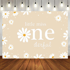 Aperturee - Daisy Floral Little Miss 1st Birthday Backdrop