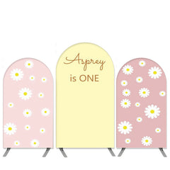 Aperturee Daisy Theme Boho Pink Yellow 1st Birthday Arch Backdrop Kit