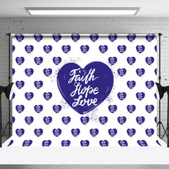 Aperturee - Dark Blue Faith Hope Love Positive Slogan Backdrop