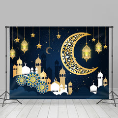 Aperturee Dark Blue Indian Traditional Holiday Party Backdrop