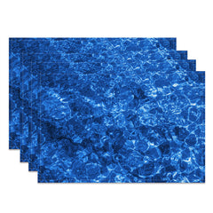 Aperturee - Dark Blue Sea Water Cold Dining Set Of 4 Placemats