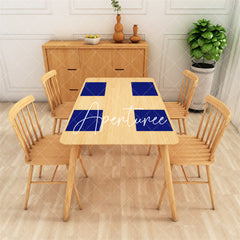 Aperturee - Dark Blue Solid Color Dining Set Of 4 Placemats