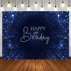 Aperturee - Dark Blue String Dots Bokeh Black Birthday Backdrop