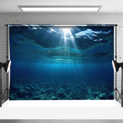 Aperturee - Dark Blue Undersea Sunshine Backdrop For Photography