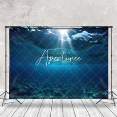 Aperturee - Dark Blue Undersea Sunshine Backdrop For Photography