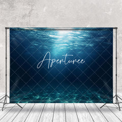 Aperturee - Dark Blue Undersea Wavy Shadow Photo Studio Backdrop