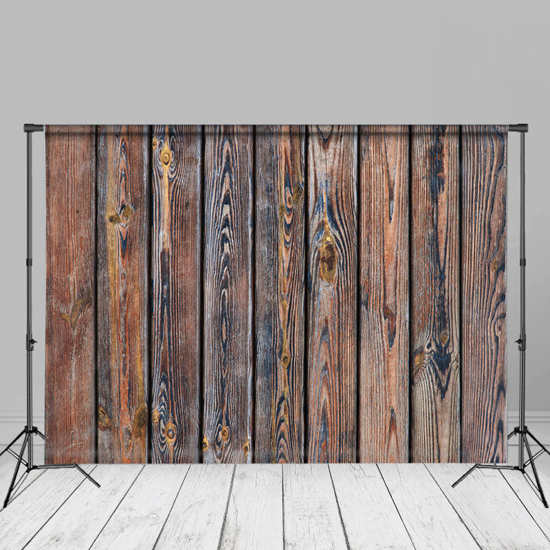 Aperturee - Dark Brown Vertical Wood Grain Portrait Backdrop