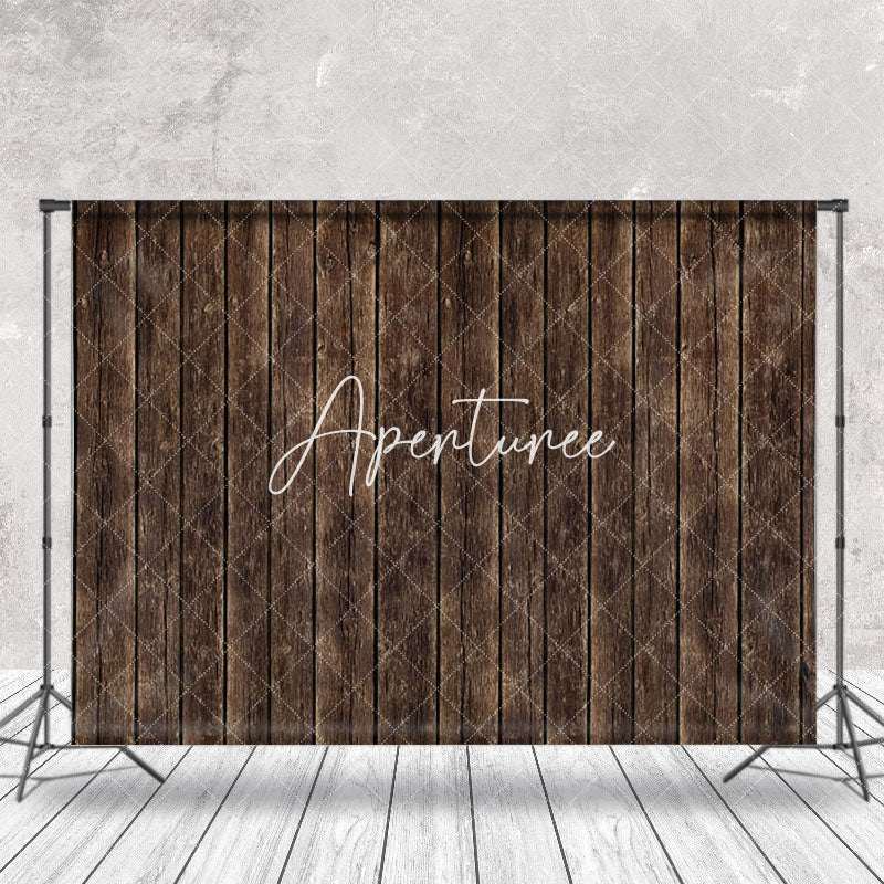 Aperturee - Dark Brown Vintage Wood Grain Backdrop For Photo