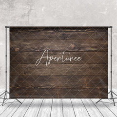 Aperturee - Dark Brown Wood Retro Wall Backdrop For Photography