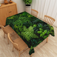 Aperturee - Dark Green Dense Leaves Spring Rectangle Tablecloth