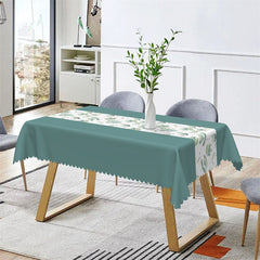 Aperturee - Dark Green Plant Leaves Spring Rectangle Tablecloth