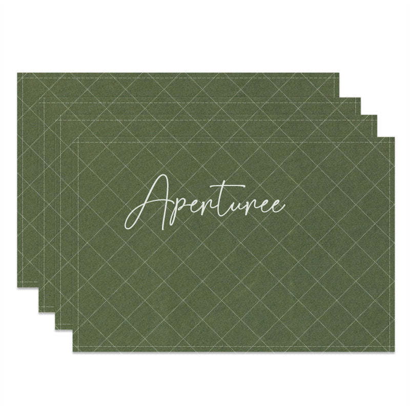 Aperturee - Dark Green Solid Colour Dinner Set Of 4 Placemats