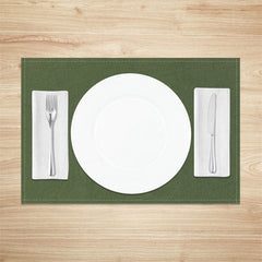 Aperturee - Dark Green Solid Colour Dinner Set Of 4 Placemats