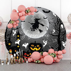 Aperturee - Dark Moon Night Pumpkin Round Halloween Backdrop