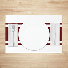 Aperturee - Dark Red Formal Modern Dinner Set Of 4 Placemats