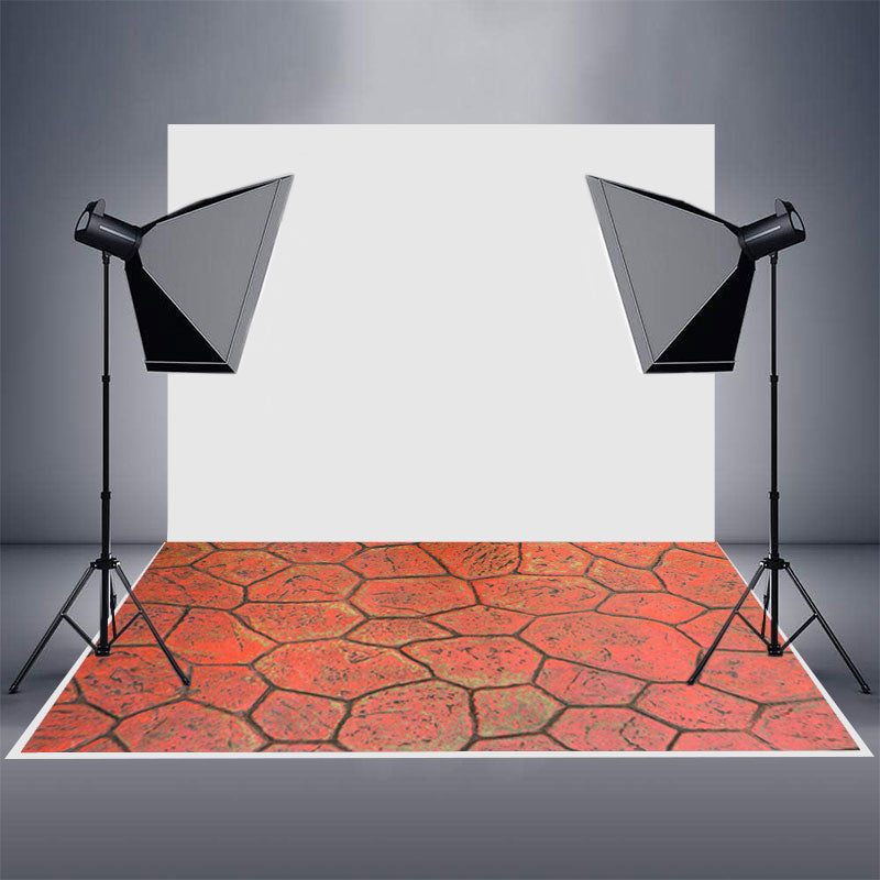 Aperturee - Red Vintage Style Paint Cracked Rubber Floor Mat