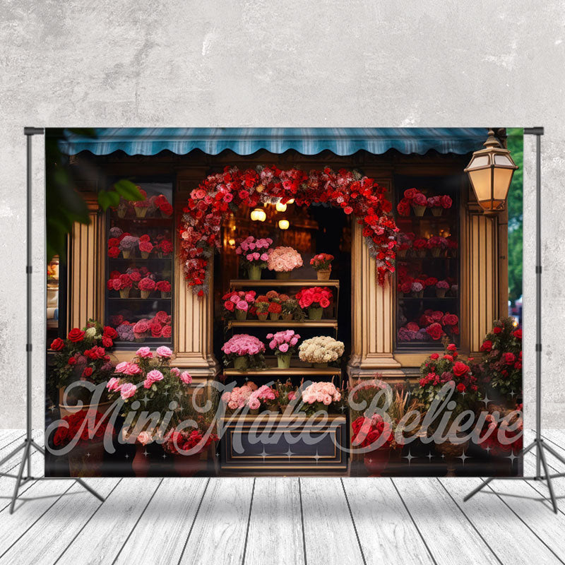 Aperturee - Dark Red Roses Booth Photography Spring Backdrop