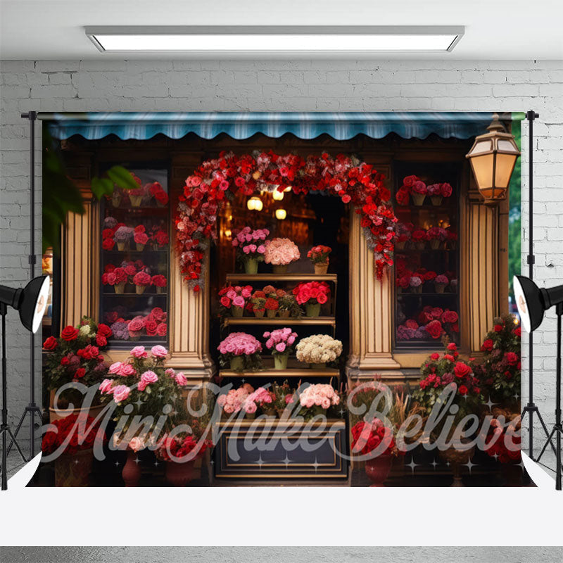 Aperturee - Dark Red Roses Booth Photography Spring Backdrop