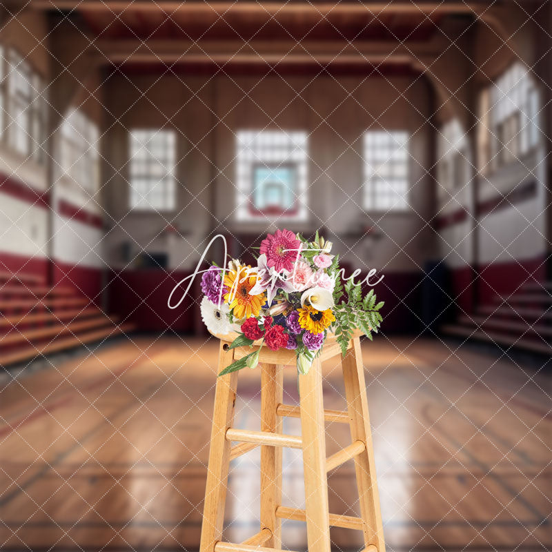 Aperturee - Dark School Basketball Court Cake Smash Backdrop