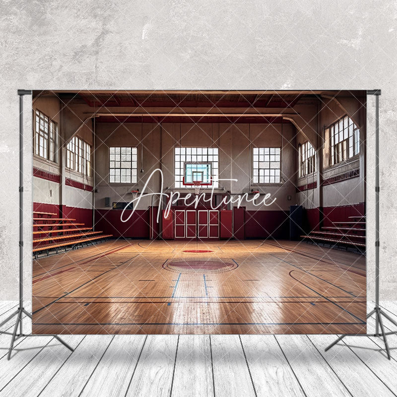 Aperturee - Dark School Basketball Court Cake Smash Backdrop