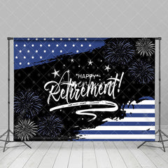 Aperturee - Dark Vibe USA Flag Happy Retirement Celebration Backdrop