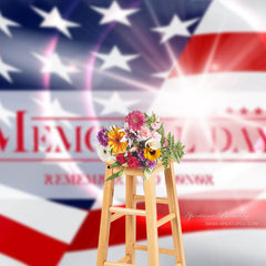 Aperturee - Dazzling Sunshine USA Flag Memorial Day Photo Backdrop