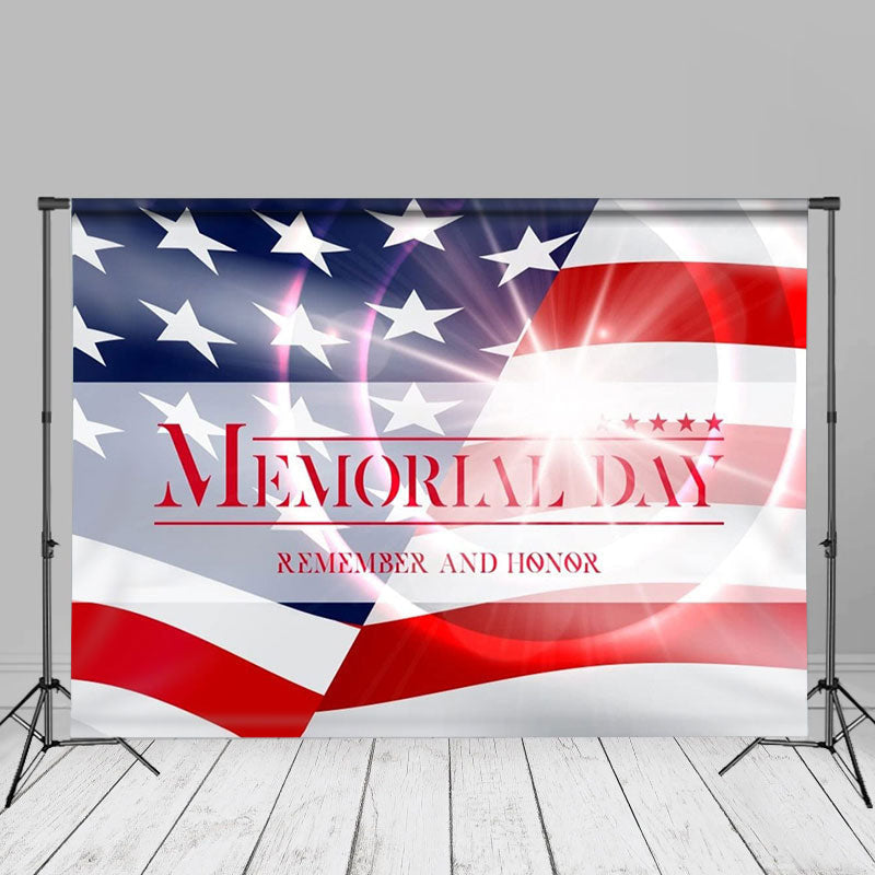 Aperturee - Dazzling Sunshine USA Flag Memorial Day Photo Backdrop