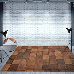 Aperturee - Dark Brown Pieces Of Plank Wood Photo Floor Backdrop