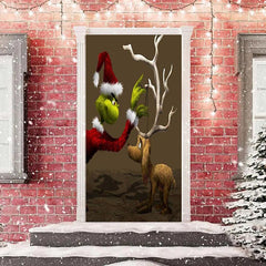 Aperturee - Deep Color Monster Dog Door Cover For Christmas