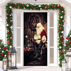 Aperturee - Deep Color Santa Claus Chair Christmas Door Cover